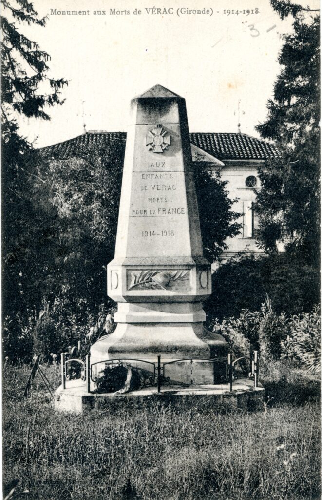La vie à Vérac chapitre premier monuments aux morts pour la France